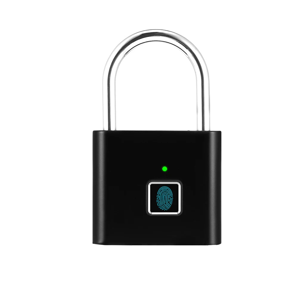 Smart Fingerprint Padlock Outdoor Security Protection Metal Rainproof Keyless Electronic Door Lock USB Charged Anti-Thief