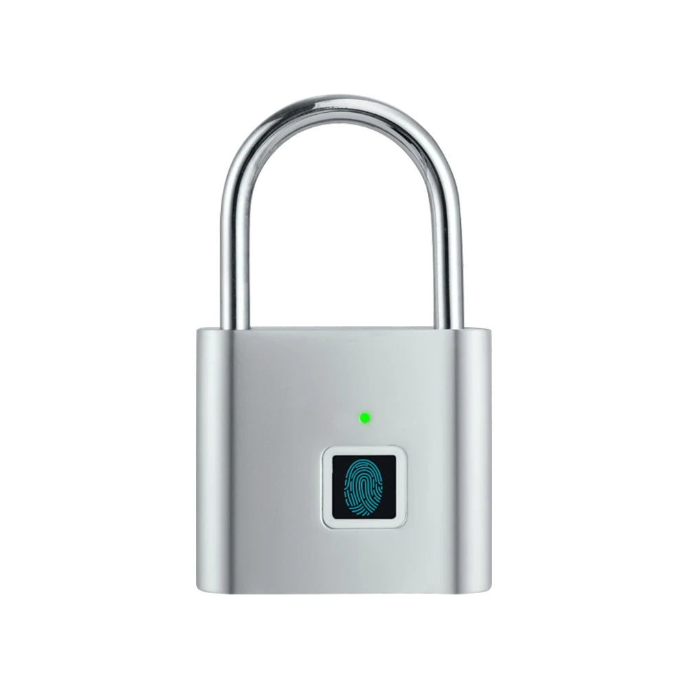 Smart Fingerprint Padlock Outdoor Security Protection Metal Rainproof Keyless Electronic Door Lock USB Charged Anti-Thief